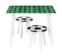 HOME DECO KIDS Tavolo e 2 Sgabelli Bambini Giochi e Pasti Verde | Legno, tavolo e 2 sgabelli bambini, design moderno, giochi e pasti, comfort, cameretta, 60x45x40 cm, verde nero e bianco