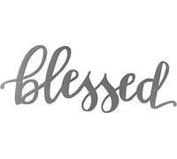 Home Decor 37192 Targa da parete in metallo con scritta "Blessed"
