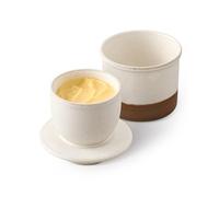 HOME DECOR Barattolo per burro in ceramica, con coperchio, per burro fresco e spalmabile - Latte