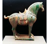 Home Decor Collect Sculpture Statue Exquisite Three-Color Tang Warhorse Decorative Home Porcelain Imitation Ornaments