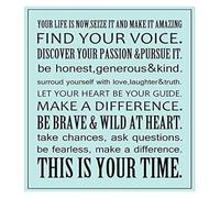 Home Decor Motivational Phrases Posters Prints Your Life is Now Seize It Make It Amazing This is Your Time Wall Art Inspirational Sign(Unframed,08x12inch(20x30cm))