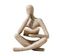 Home Decor Sandstone Reading, Abstract Thinker Modern Figure, Thinker Statua Figurina, Modern Abstract Desk Ornament, Small Artistic Sculture, Resin Decorative Figurine for Office Living Room Table