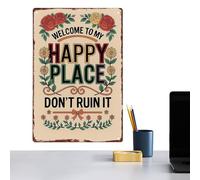 Home Decor Sign - Metal Decorative Plate for Indoor and Outdoor, Weatherproof Rust-Resistant Coating, Embossed Lettering Design, Stress Reliever Vibe, Wall Art for Patio Garden and Garage