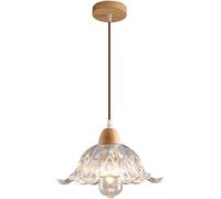 Home Decoration Glass Chandelier Farmhouse Lighting Mid Century Flower Shape Transparent Lampshade Light Nordic Pendant Lamp for Kitchen Island Sink Hallway Living Room