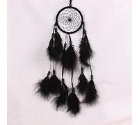 Home Decoration Wall Hanging Decor for Car Retro Circular Feathers Dreamcatcher 55cm Handmade Feather Dream Catcher Snow(Black)