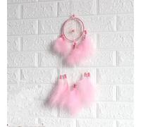 Home Decoration Wall Hanging Decor for Car Retro Circular Feathers Dreamcatcher 55cm Handmade Feather Dream Catcher Snow(Pink)