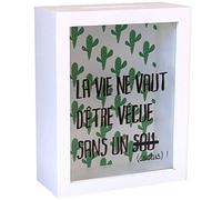 Home Decorazione 700194 - Salvadanaio Cactus, Bianco