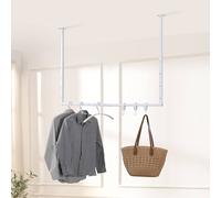 Home Deluxe Appendiabiti in metallo con appendiabiti e ganci a S SWAY Bianco 4058166315908