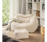 Home Deluxe Borsa a sacco con sgabello COZY - Beige 4058166265395
