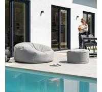 Home Deluxe Borsa a sacco XXL per esterni CLOUD con sgabello - grigio chiaro 4058166426970