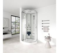 Home Deluxe Box doccia con cascata e massaggio dorsale WHITE PEARL - 90 x 90 cm 4260255470096
