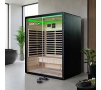Home Deluxe Cabina a infrarossi NERO L - 190 x 153 cm per 3 persone