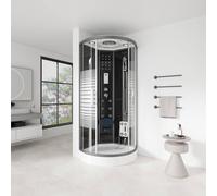 Home Deluxe Cabina doccia BLACK PEARL con doccia a pioggia - 90 x 90 cm