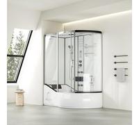 Home Deluxe Cabina doccia con vasca ALLIN 2IN1 - 170 x 90 Bianco Destra