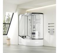 Home Deluxe Cabina doccia con vasca ALLIN 2IN1 - 170 x 90 Bianco Destra 4260255471512