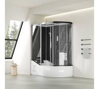 Home Deluxe Cabina doccia con vasca ALLIN 2IN1 - 170 x 90 Nero Destra