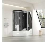 Home Deluxe Cabina doccia con vasca ALLIN 2IN1 - 170 x 90 Nero Sinistra