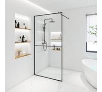 Home Deluxe Cabina doccia ESG vetro BAKI - 80 x 200 cm nero 2 griglie