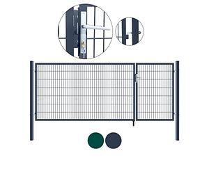 Home Deluxe Cancello da Giardino 'ADITUS' -Dimensione: 200 x 350 cm- Manico, blocco e chiave inclusi, Compreso il blocco del pavimento I Cancello per Recinzione, porta da giardino