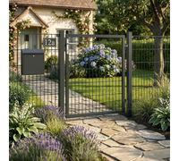 Home Deluxe Cancello da giardino per recinzione a doppio picchetto PORTARIUS - 160 cm antracite