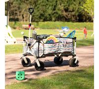 Home Deluxe Carrello pieghevole JOLA - Beige/blu 4058166418265