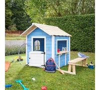 Home Deluxe Casetta THE BIG PALACE - 106 x 111 cm Blu con panchina