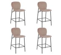 Home Deluxe CELDA sgabelli da bar velluto - set di 4 marrone chiaro | Sedie bar, sedie da cucina, sgabelli da bancone, sala da pranzo, cucina, sedia bar