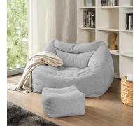 Home Deluxe COZY - Borsa a sacco con sgabello - Grigio chiaro 4058166265456