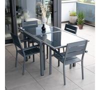 Home Deluxe Dinette da giardino allungabile VERANO MADERA - 180/90 x 90 cm 8 sedie 4058166202802