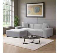 Home Deluxe Divano angolare AMELIO Cord grey left - 240 x 178 cm