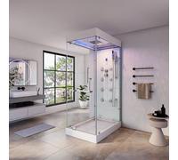 Home Deluxe Doccia a vapore con cascata e illuminazione a LED DESIGN M - 80 x 120 cm 4260255470799