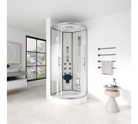 Home Deluxe Doccia a vapore con cascata e sauna a vapore WHITE PEARL - 100 x 100 cm 4260255470126