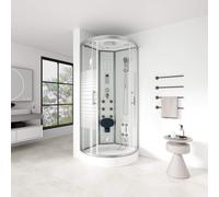 Home Deluxe Doccia a vapore con cascata e sauna a vapore WHITE PEARL - 90 x 90 cm
