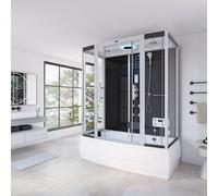 Home Deluxe Doccia a vapore con funzione idromassaggio e illuminazione a LED DIAMOND BIG - 190 x 100 cm Nero