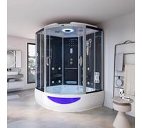 Home Deluxe Doccia a vapore con funzione idromassaggio e sauna a vapore EXCLUSIVE - 150 x 150 cm nero