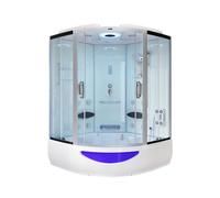 HOME DELUXE - doccia a vapore EXCLUSIVE - bianco, dimensioni: 150 x 150 x 220 cm - inclusa radio, doppia doccia e accessori completi I sauna a vapore, vasca da bagno, idromassaggio