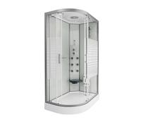 HOME DELUXE - doccia completa BIANCO PERLA - dimensioni 120 x 80 cm sinistra - inclusa doccia a pioggia, radio e accessori I Tempio doccia doccia già pronta, doccia, tempio doccia