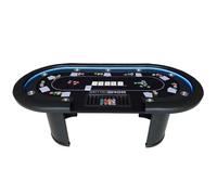 Home Deluxe 'FULL HOUSE' Tavolo da Poker Con Illuminazione a LED e Portabicchieri, per 9 Persone I Casinò, Professionale