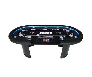 Home Deluxe 'FULL HOUSE' Tavolo da Poker Con Illuminazione a LED e Portabicchieri, per 9 Persone I Casinò, Professionale