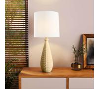 Home Deluxe Lampada da tavolo grande con paralume in tessuto MELVA - crema 4058166320100