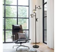 Home Deluxe Lampada da terra in vetro VIOLA - Grigio fumo 4058166320315
