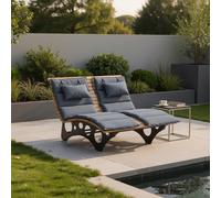 Home Deluxe Lettino in legno Wave/divano forestale incl. 1x cuscino TAIGA