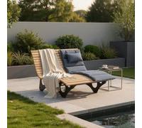 Home Deluxe Lettino in legno Wave/divano forestale incl. 2x cuscino TAIGA