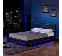 Home Deluxe - Letto LED Asteroid - nero, 160 x 200 cm - incl. rete a doghe I letto imbottito letto design incl