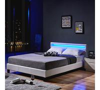 Home Deluxe Letto LED ASTRO con materasso - 140 x 200 cm Bianco