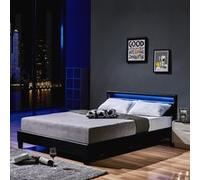 Home Deluxe Letto LED ASTRO con materasso - 140 x 200 cm nero