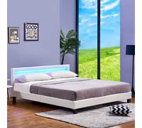 Home Deluxe Letto LED ASTRO con materasso -180 x 200 cm Bianco