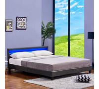 Home Deluxe Letto LED ASTRO con materasso -180 x 200 cm grigio scuro