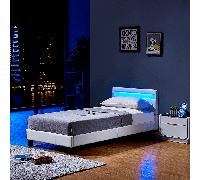 Home Deluxe Letto LED ASTRO con materasso - 90 x 200 cm Bianco