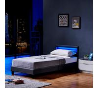 Home Deluxe Letto LED ASTRO con materasso - 90 x 200 cm grigio scuro